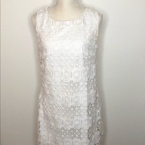 Joy & Co White Lace Dress, size L